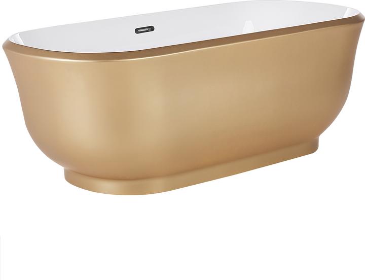 Actual product image Beliani Bathtub free-standing gold oval 170 x 77 cm TESORO (259 l, 170 cm, 77 cm)