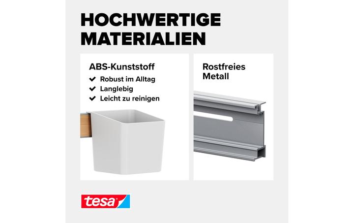 Produktbild tesa Küchenorganizer Kombi-Set S zum Kleben, Montage ohne Bohren