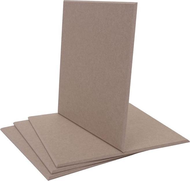 Mendler Set of 4 acoustic wall panels HWC-L52, sound-absorbing 1sqm area 50x50cm, light brown