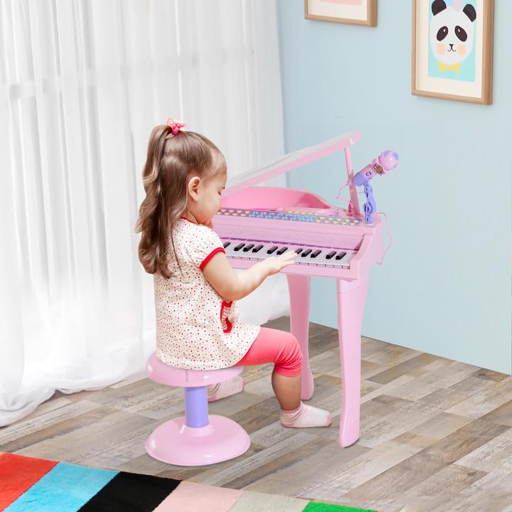 Actual product image Homcom Children's piano including stool (English)