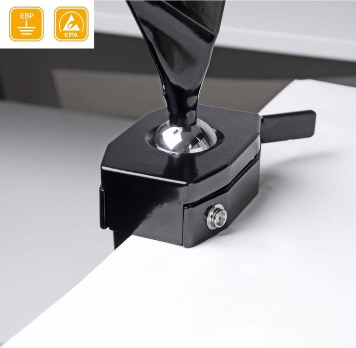 Produktbild Bernstein ESD Kugelgelenk-Schraubstock (Anklemmen) ableitfähig + Stecker + Erdungsleitung (70 mm)