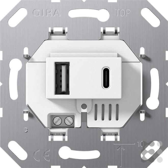 Immagine prodotto Gira Alimentatore USB 2f Tipo A/C 234900 Inserto Bianco
