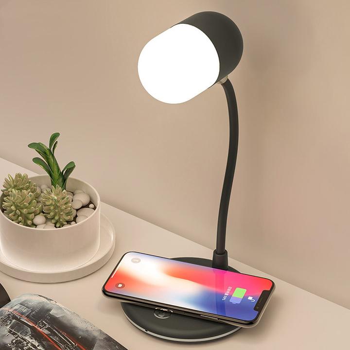 Produktbild PhoneLook 3-in-1-Nachttischlampe mit Lautsprecher, kabelloser Aufladung Wireless Charging