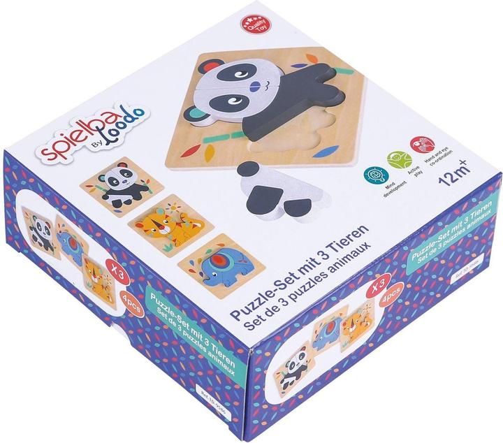 Image du produit Spielba Puzzle-Set mit Panda, Elefant, Giraffe