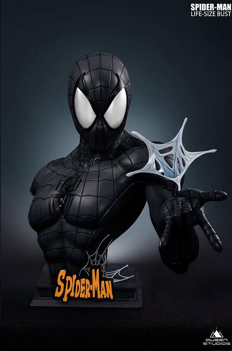 Actual product image Queen Studios Marvel Comics "Spider-Man Black" 1/1 Lifesize Bust