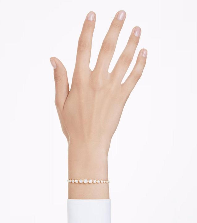 Produktbild Swarovski Imber Tennis Armband Gemischte Rundschliffe Weiss Gold (24 cm, Swarovski Metall)