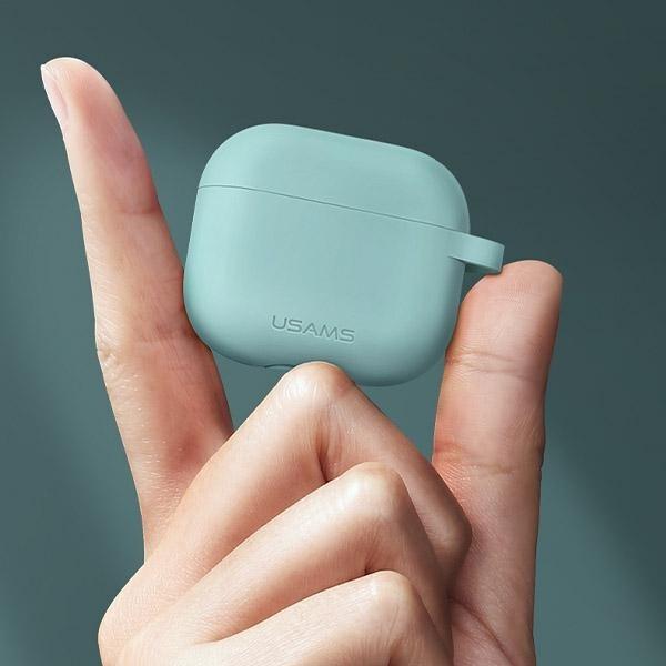 Actual product image Usams Case ochronne do AirPods 3 silicon różowy/pink BH741AP03 (US-BH741) (Headphone bag)