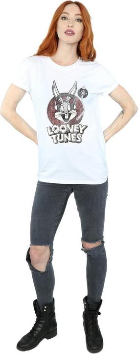 Actual product image Looney Tunes Womens/Ladies Bugs Bunny Circle Cotton Logo Boyfriend T-Shirt (M)