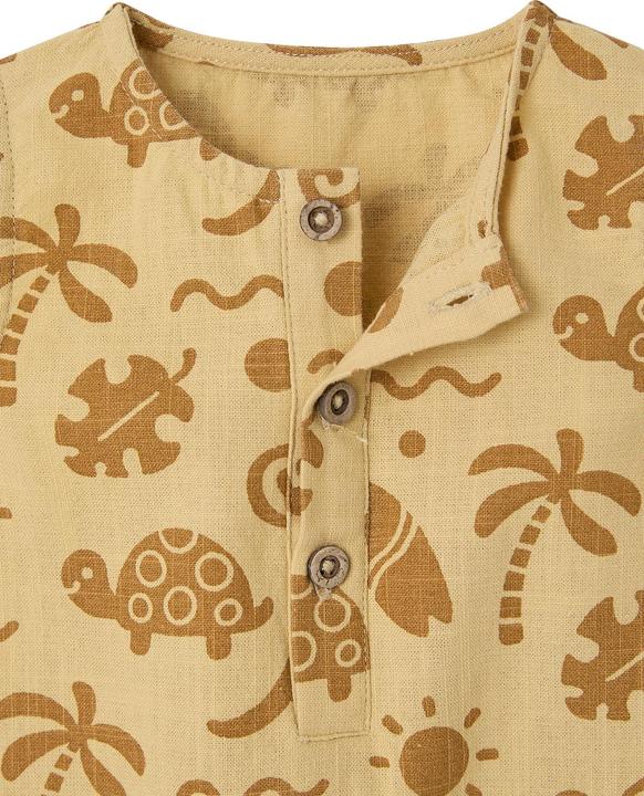 Image du produit Vertbaudet Kurzer Baby Overall in Leinenoptik mit Strand-Motiven (62)