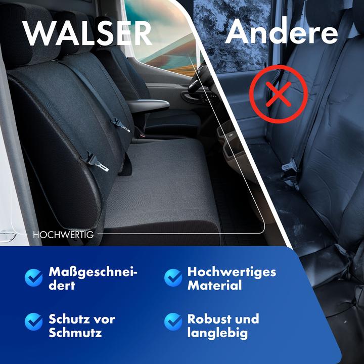 Actual product image Walser Seat covers for Fiat Doblo 2 single seat front passenger polyester BJ 2010 today