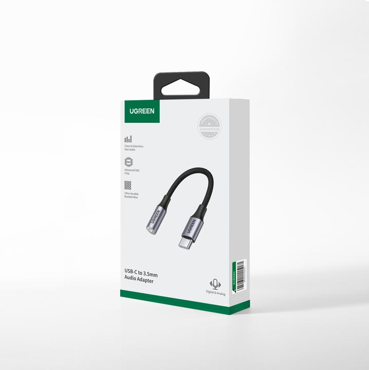 Image du produit Ugreen Adaptateur USB-C vers 3.5mm femelle avec support IPAD Pro et Samsung Note 10 (USB Type C, Jack 3.5mm)
