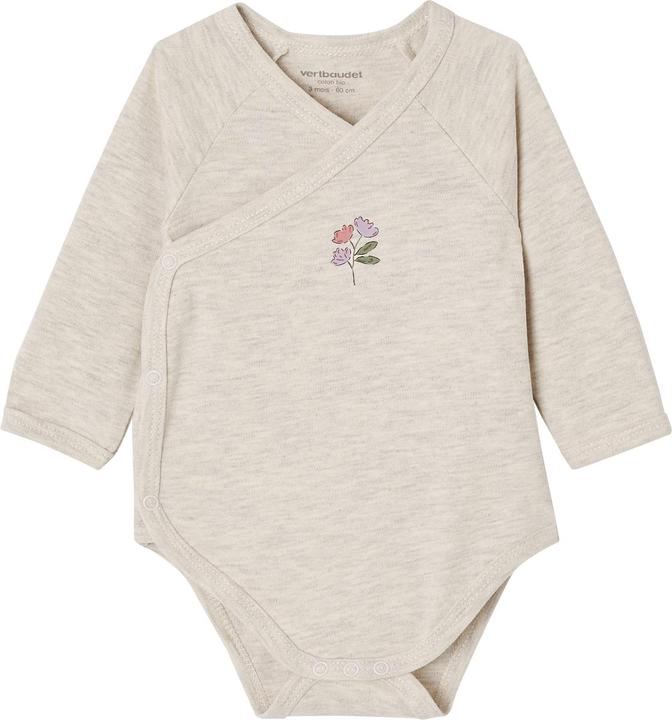 Produktbild Vertbaudet Bio-Kollektion: 3er-Pack Baby Langarmbodys, Blumen (68)