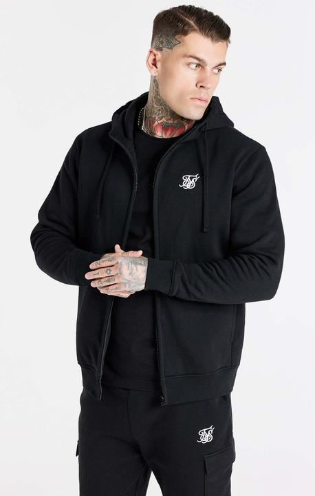 Actual product image Siksilk Hoodie Black Essential Zip Through Funnel Hoodie (XL)