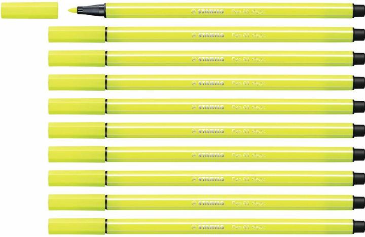 Energie-Label STABILO Premium-Filzstift - Pen 68 - 10er Pack - neongelb (Neongelb, 10 x)