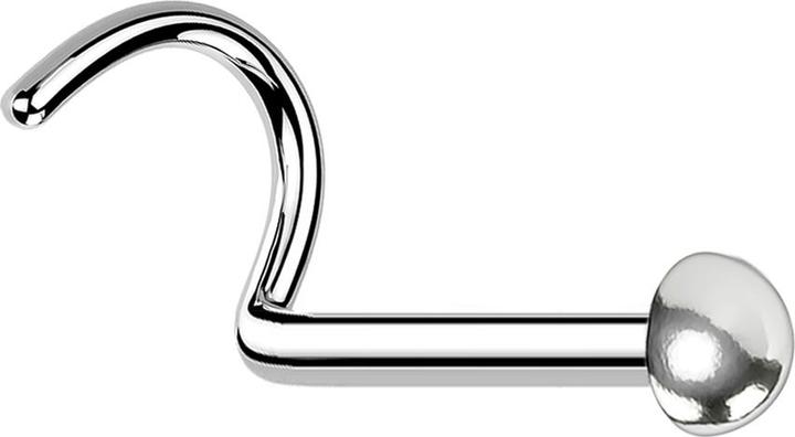 Immagine prodotto Star Piercing Nasenstecker gebogen silber mit Kuppel (senza ottone, Acciaio chirurgico 316L)