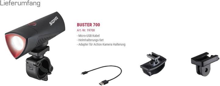 Actual product image Sigma Sport Buster 700 (700 lm)