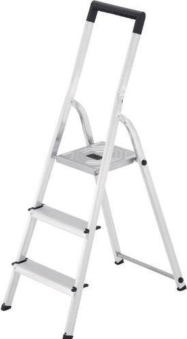 Hailo Aluminium household ladder with 3 steps (Stile, 136 cm)
