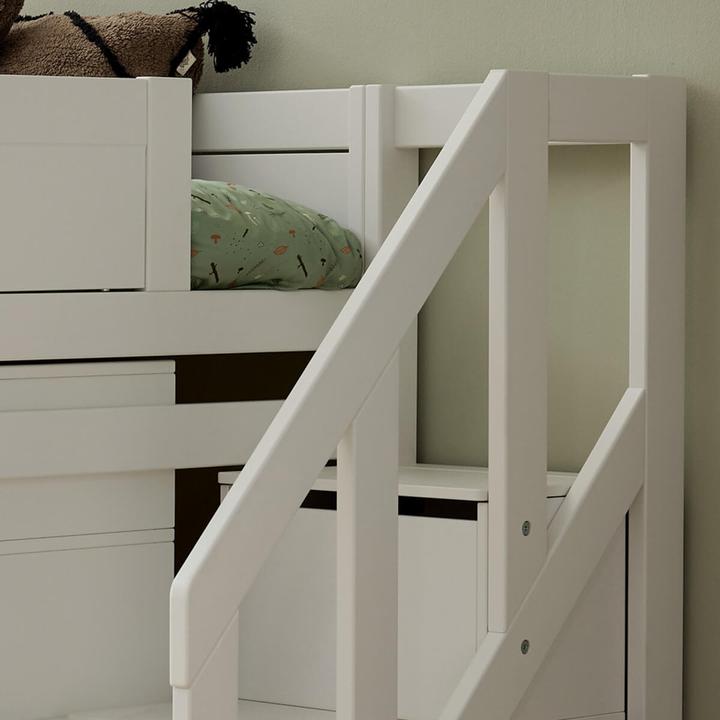 Image du produit Lifetime Kidsrooms ALL IN ONE KOMBO, Lit mi-hauteur avec bureau 152 Roulettes Sommier à lattes (102 x 257 cm)