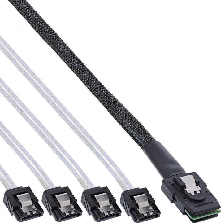 Produktbild InLine SAS-Kabel (OCR), 1x Mini-SAS zu 4x SATA