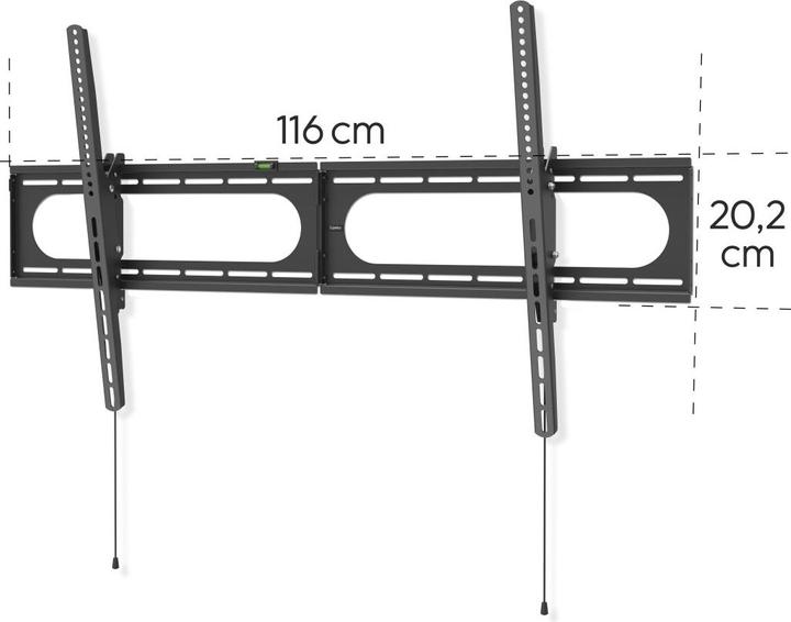 Actual product image Hama TV wall bracket, inclinable, 305 cm (120") up to 100 kg, wall distance 2.8 cm (Wall, 120", 100 kg)