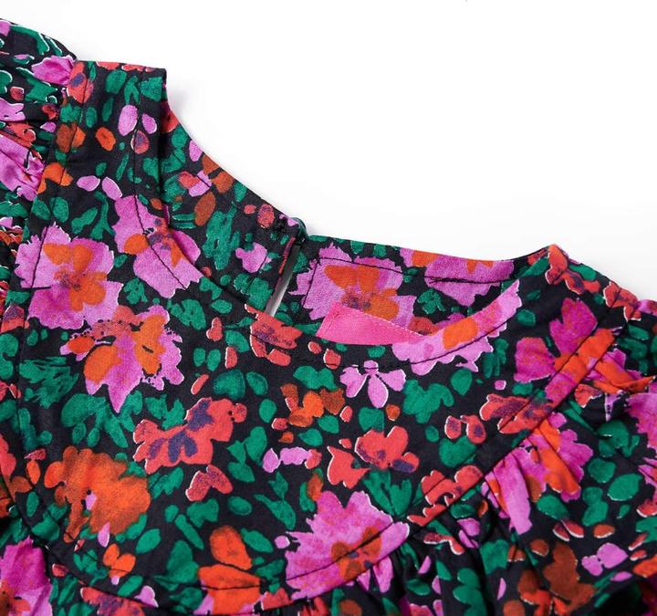 Actual product image VidaXL Children's dress with long sleeves bright pink 104,Material: 95 (104)