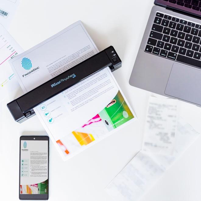 Actual product image Iris IRIScan Anywhere 6 WIFI Simplex 15PPM with battery mobile document scanner PDF OCR SW WinMac (USB)