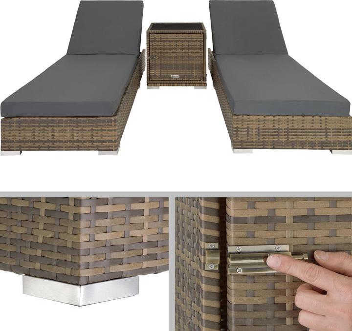Immagine prodotto tectake Sedie a sdraio in rattan (184 cm)