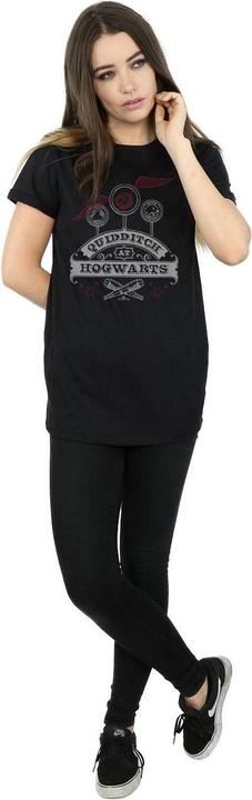 Actual product image Womens/Ladies Quidditch At Hogwarts Cotton Boyfriend T-Shirt (L)