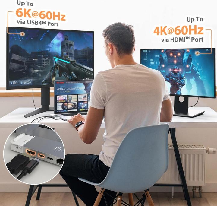 Actual product image j5Create JCD395 (USB-C, 7 Ports)