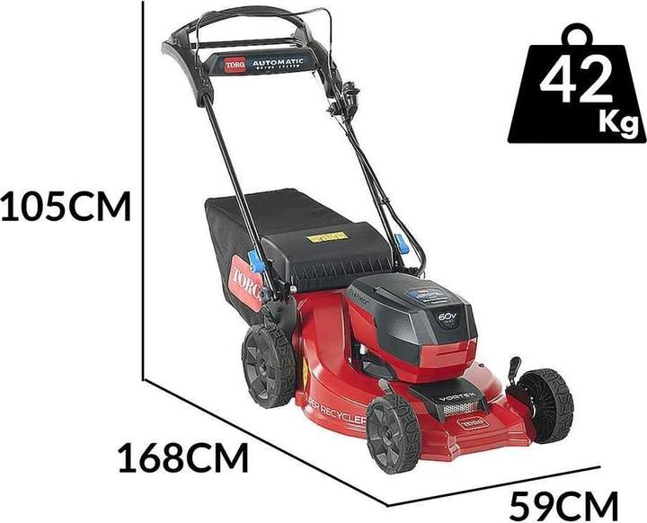 Image du produit Toro Tondeuse à gazon sans fil 60V Max 53 cm Recycler + bac de ramassage (Fonctionnement sur piles)