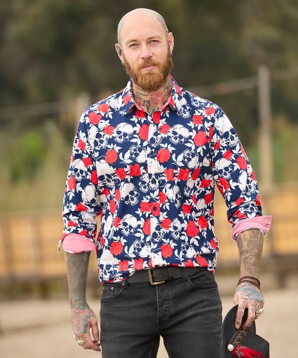 Actual product image Joe Browns Rose Skull Print Long Sleeve Shirt (M)