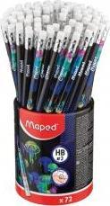 Image du produit Teka Crayon BLACK'PEPS DEEPSEA PARADISE HB avec tête gomme carquois 72pcs (HB, 72 x)