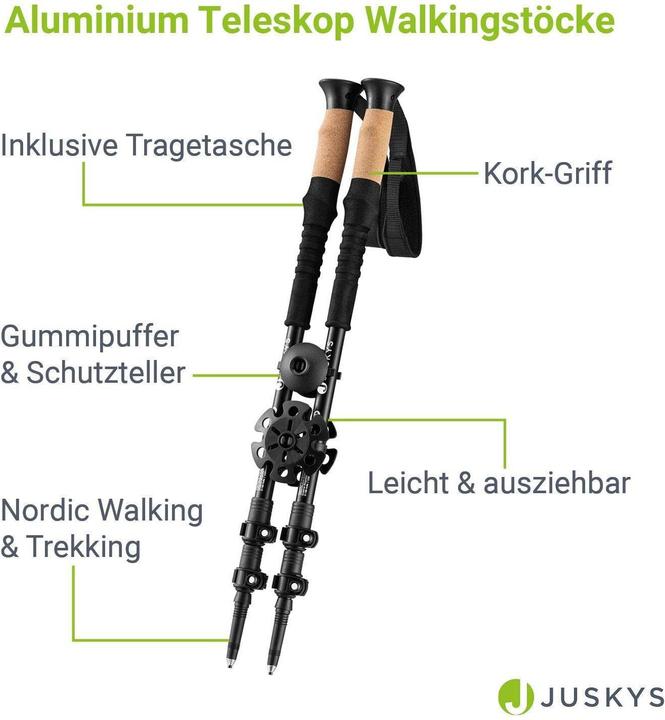 Produktbild Juskys Nordic Walking Stöcke (65 -135 cm)