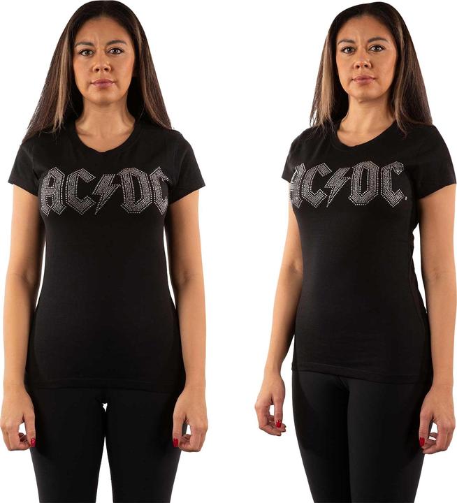 Actual product image AC/DC Womens/Ladies Diamante Logo T-Shirt (S)