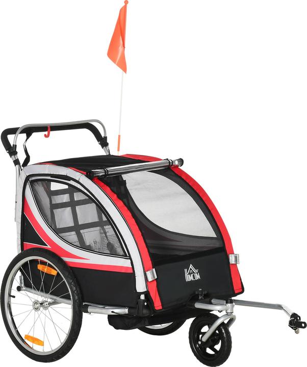 Image du produit Homcom Remorque de vélo pour enfants avec sac de rangement