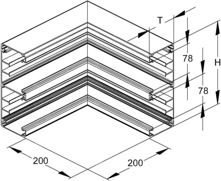 Image du produit Niedax NIE DAI 220-78 N Angle intérieur GK 90°, double longueur symétrique 220x80 mm Aluminium, na (8 cm)