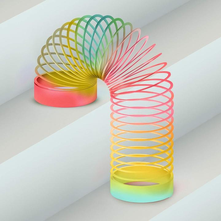 Actual product image The twiddlers Springfeder Rainbow Spirals Slinky Toy 2 Stück