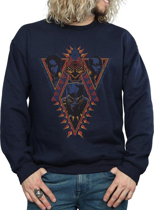 Immagine prodotto Felpa uomo Black Panther Tribal Heads in cotone (XL)