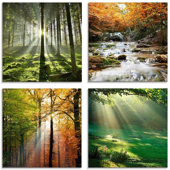 Actual product image Artland Forest Waterfall Autumn day S6MK (20 x 20 cm)
