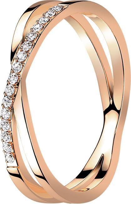 Produktbild Star Piercing Ring rosegold Kreuz X mit Kristallen (57, 917/22 K Gold)