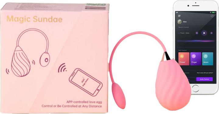 Actual product image Magic Motion Magic Sundae App Controlled Love Egg Pink