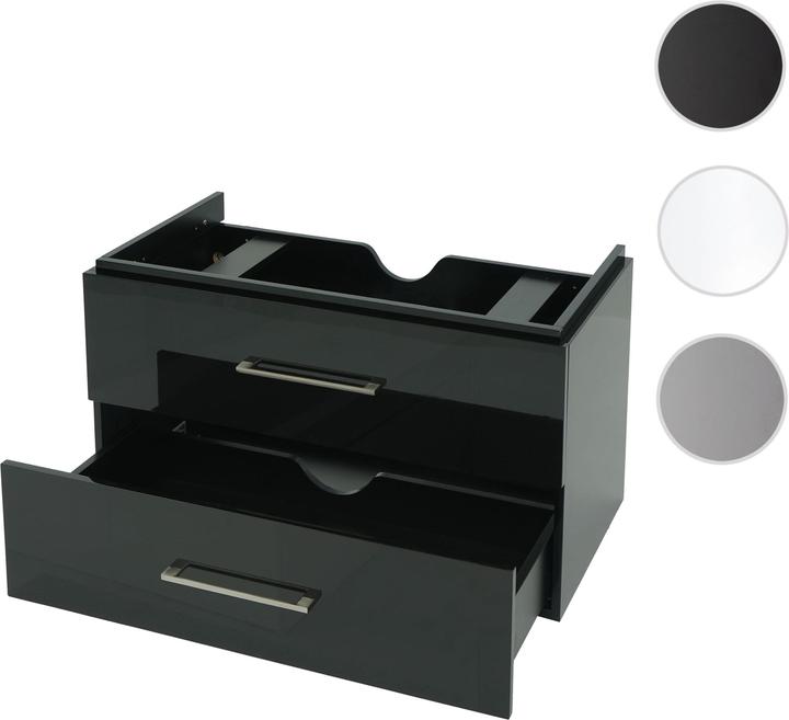 Produktbild Mendler Premium Waschbeckenunterschrank, Waschtischunterschrank Waschtisch Badmöbel, hochglanz 90cm schwarz