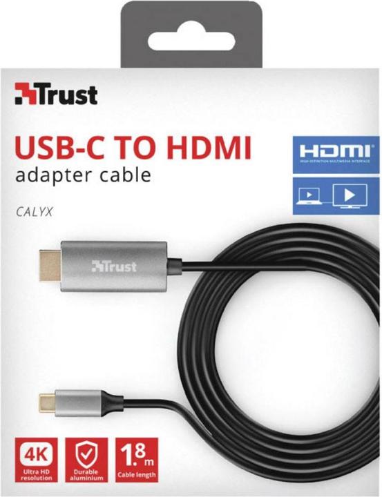 Image du produit Trust Câble de connexion USB-C (1x USB-C™ mâle (1.80 m, USB Type C, HDMI)