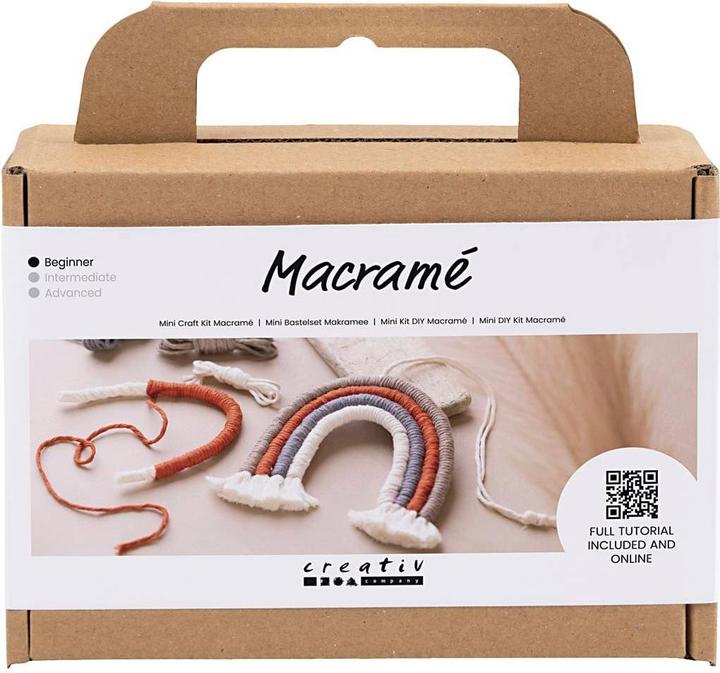 Creativ Company Kit de bricolage Mini Macramé Arc-en-ciel