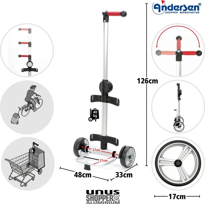 Actual product image Andersen Unus Shopper Silja shopping trolley 65 cm
