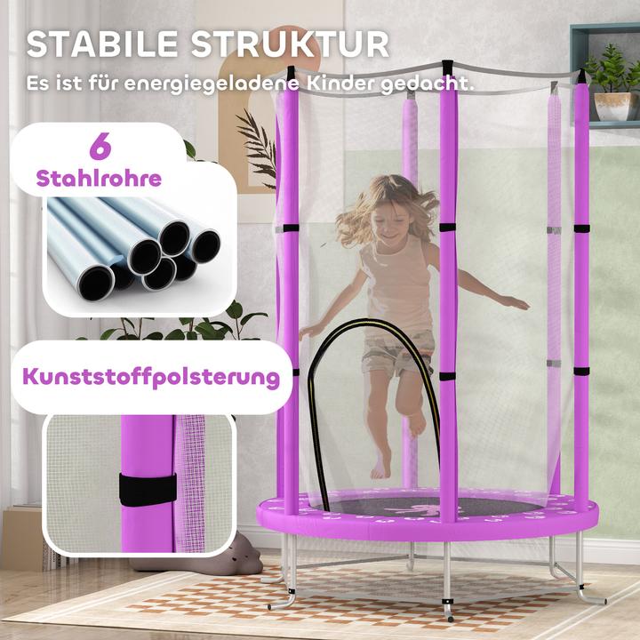 Immagine prodotto Aiyaplay Kinder Trampolin Stahl, Kunststoff Violett (140 cm)