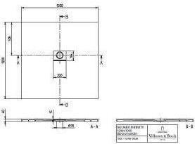 Actual product image Villeroy & Boch V&B Shower tray SQUARO INFINITY square 1200x1200x40mm anthracite