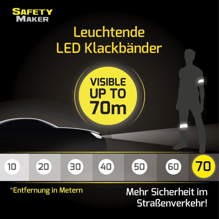 Produktbild SafetyMaker LED Klackband gelb