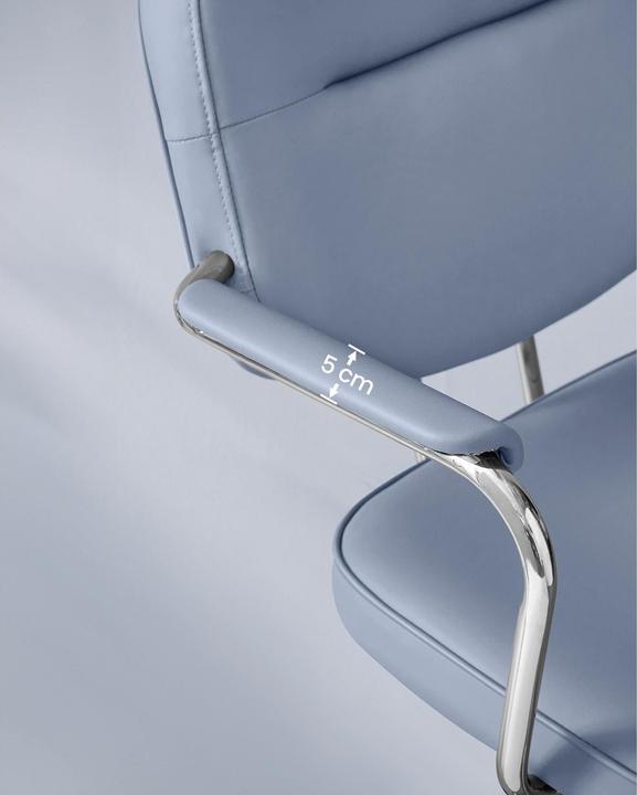 Actual product image Songmics Office chair with upholstered backrest and armrests, blue