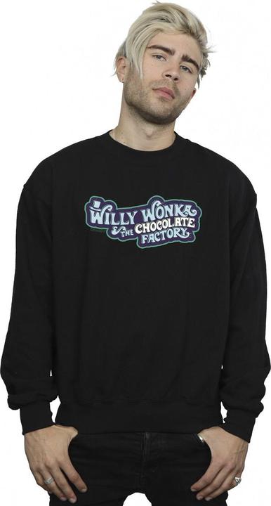 Actual product image Willy Wonka & the Chocolate Factory Mens Chocolate Factory Logo Sweatshirt (L)